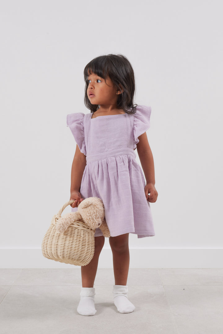 Muslin Flutter Pinafore Dress -  Viola