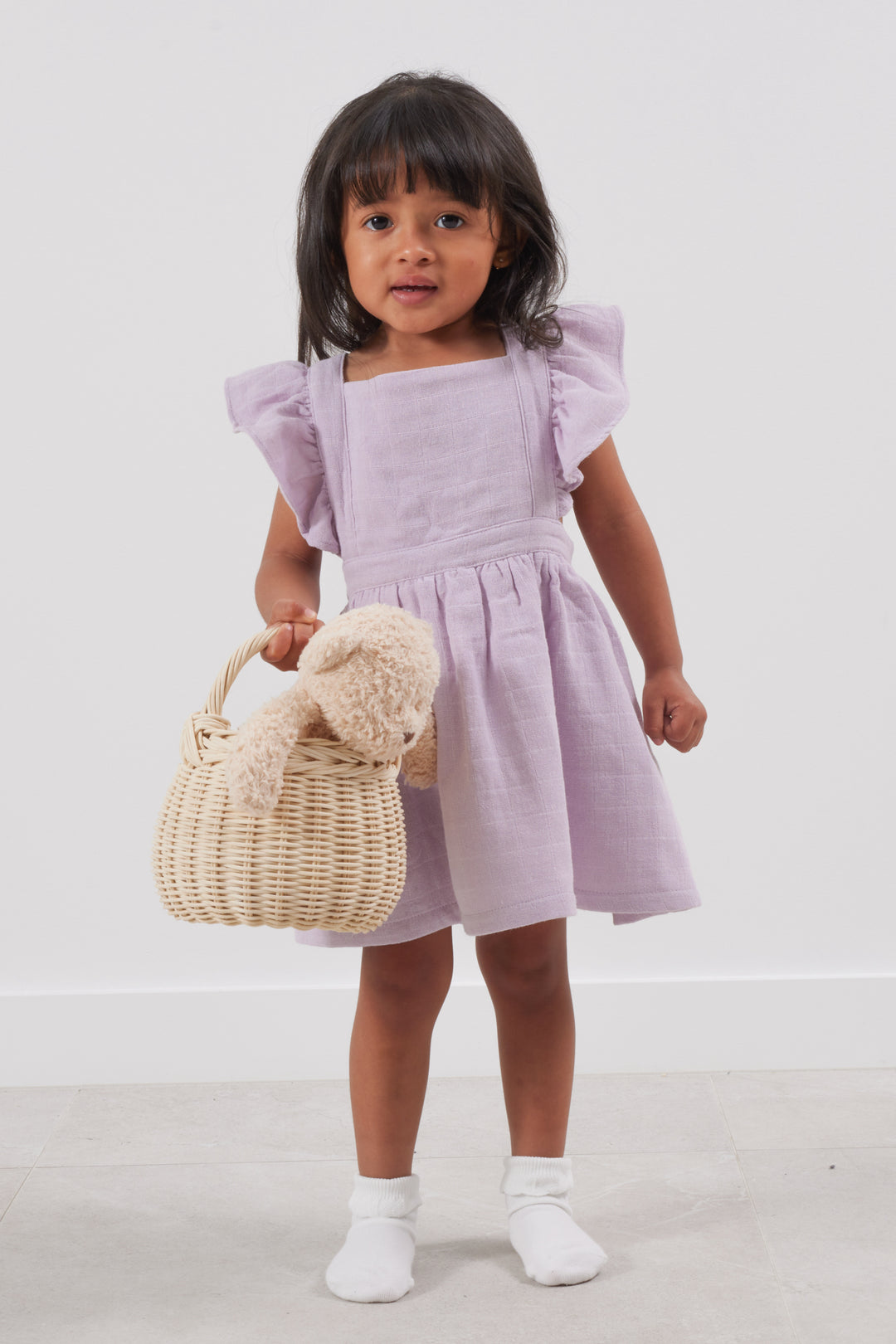 Muslin Flutter Pinafore Dress -  Viola