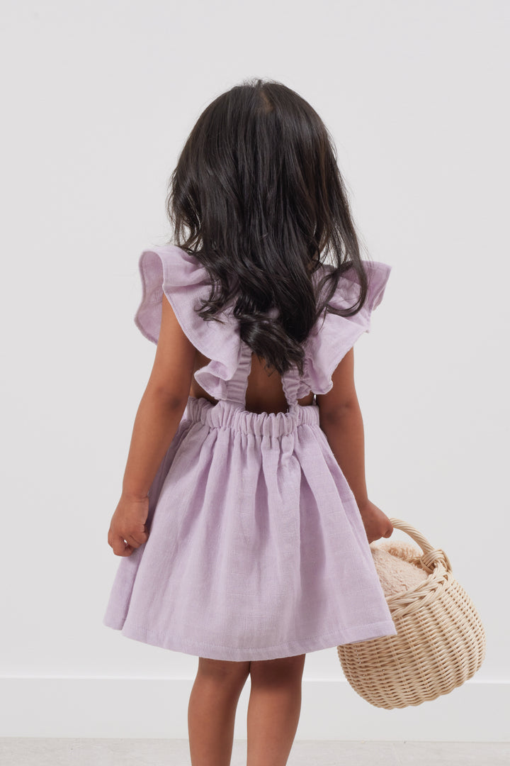 Muslin Flutter Pinafore Dress -  Viola