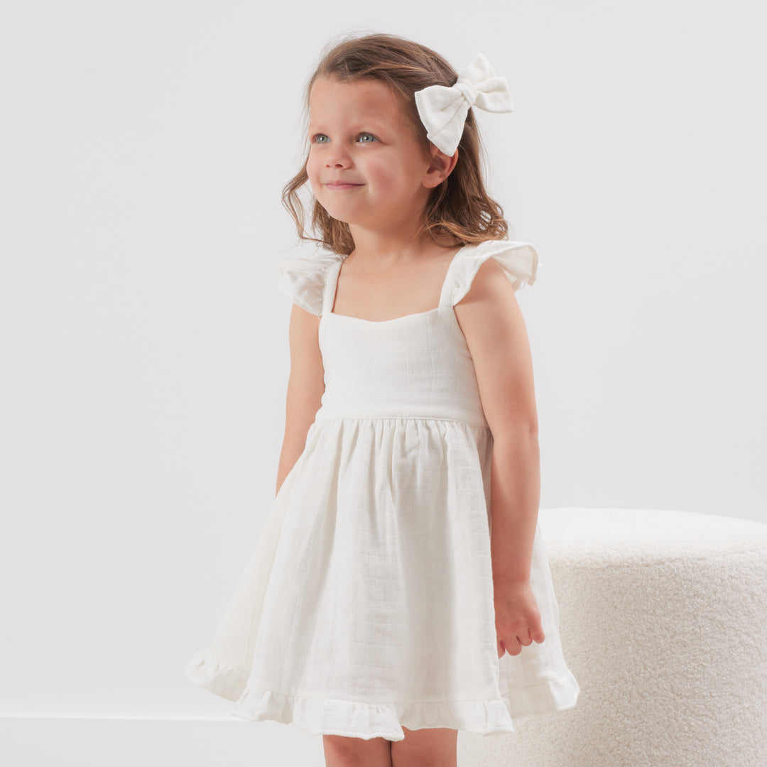 Muslin Sweetheart Dress - Coconut