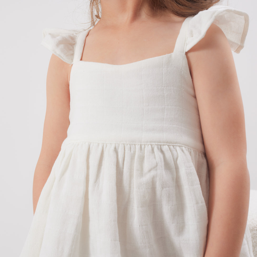 Muslin Sweetheart Dress - Coconut