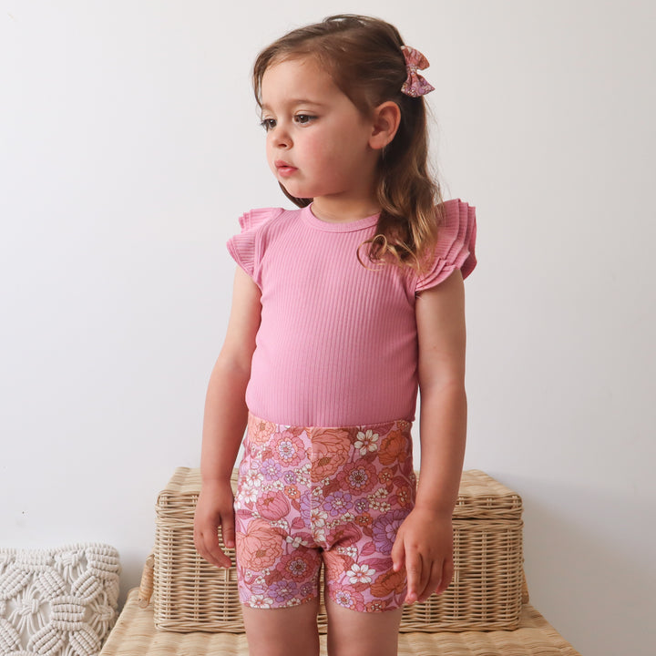 Cozy Short Sleeve Flutter - Berry