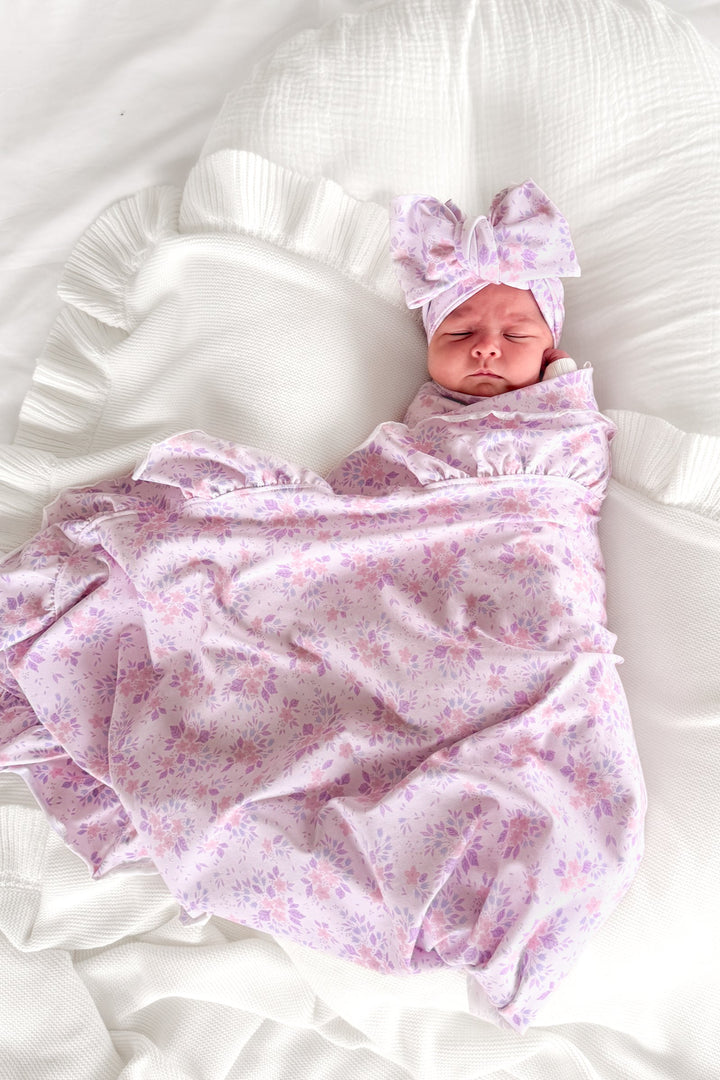 Floral Ruffle Baby Wrap - Leah