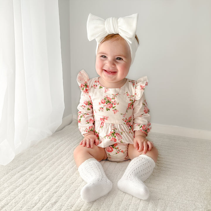 baby girls floral long sleeve romper