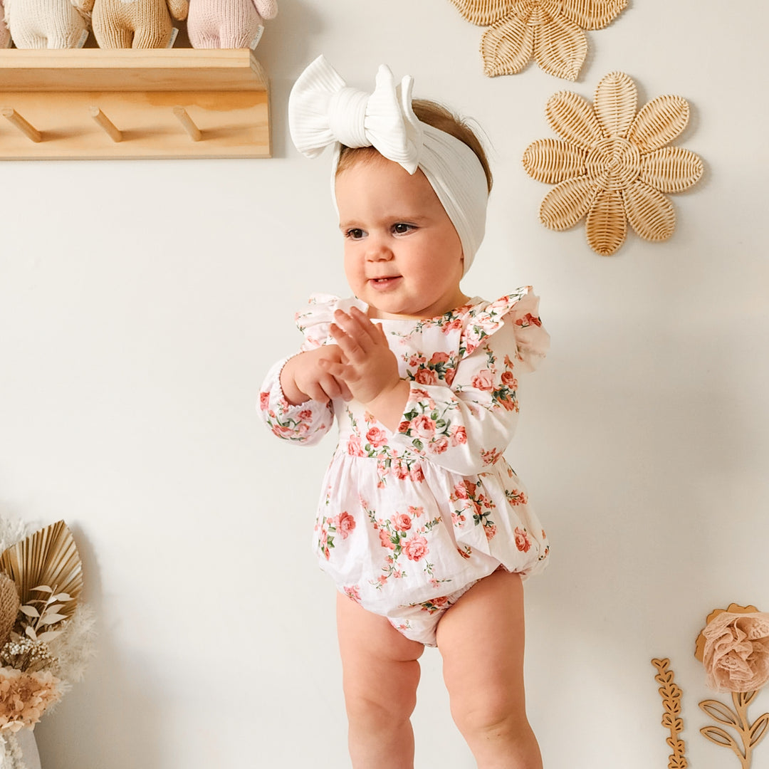 baby girls floral long sleeve romper