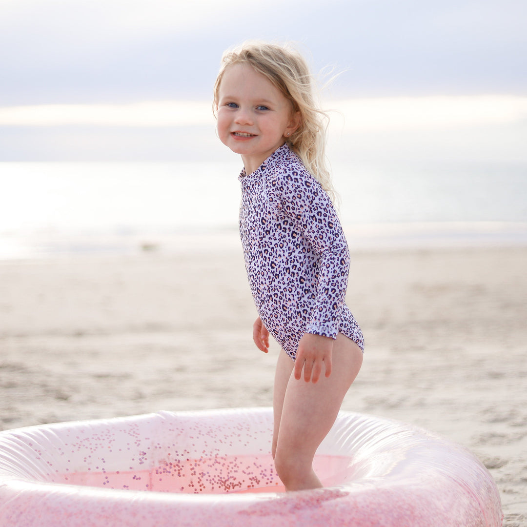 Long Sleeve Swimsuit - Peachy Leopard