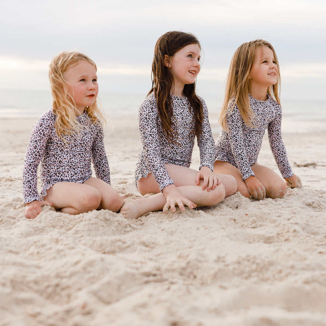 Long Sleeve Swimsuit - Peachy Leopard