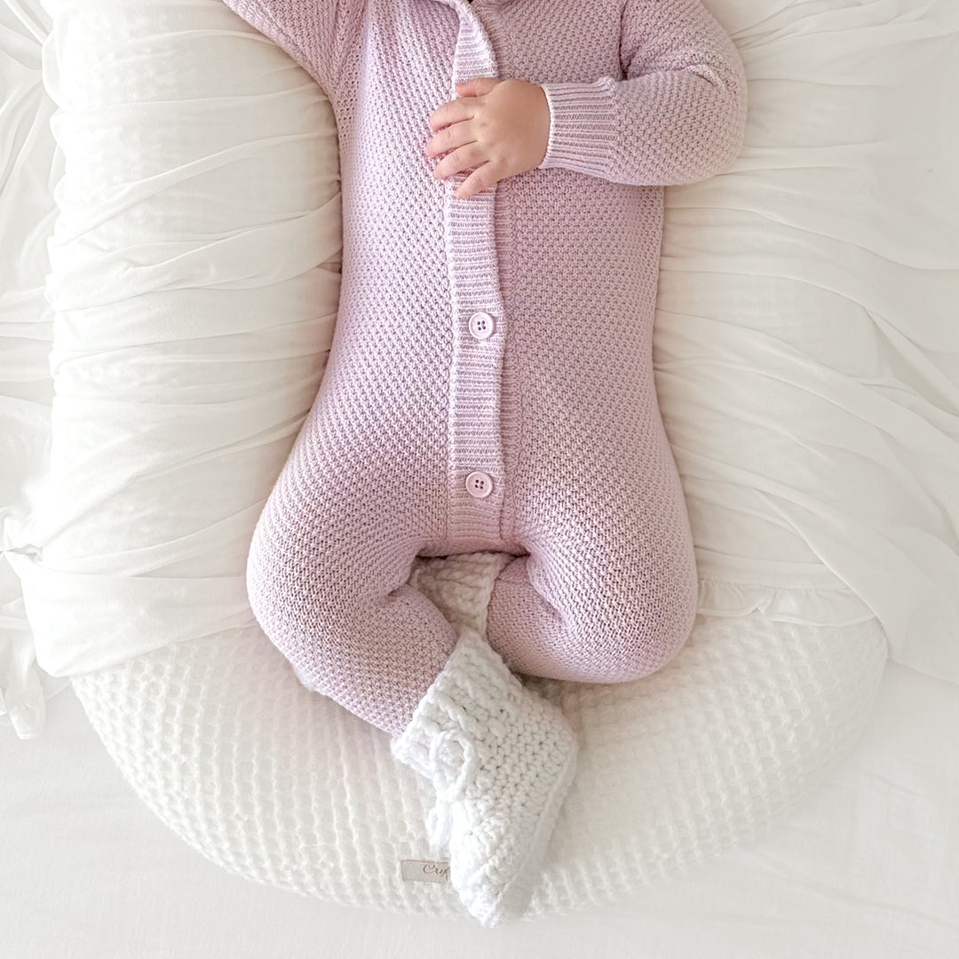 lilac girls baby kids knitted romper