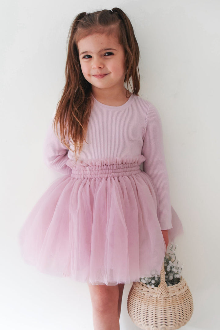 toddler girls lilac long sleeve knitted top