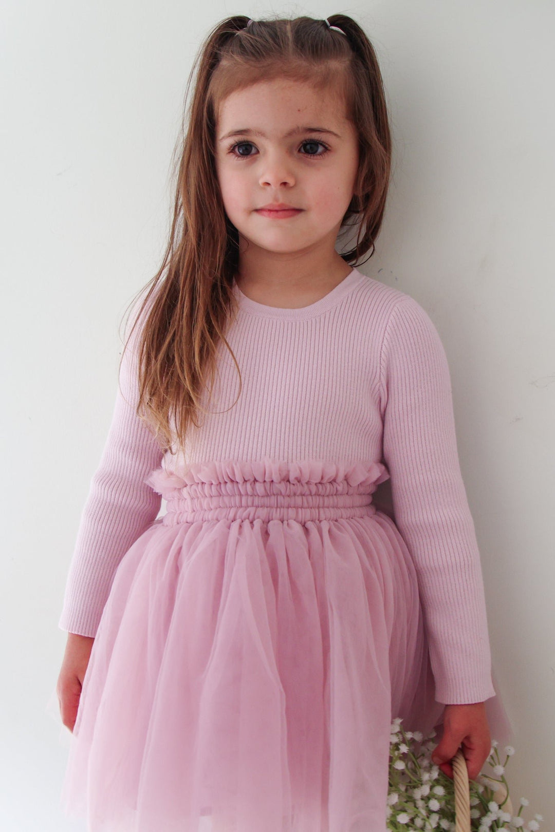 toddler girls lilac long sleeve knitted top