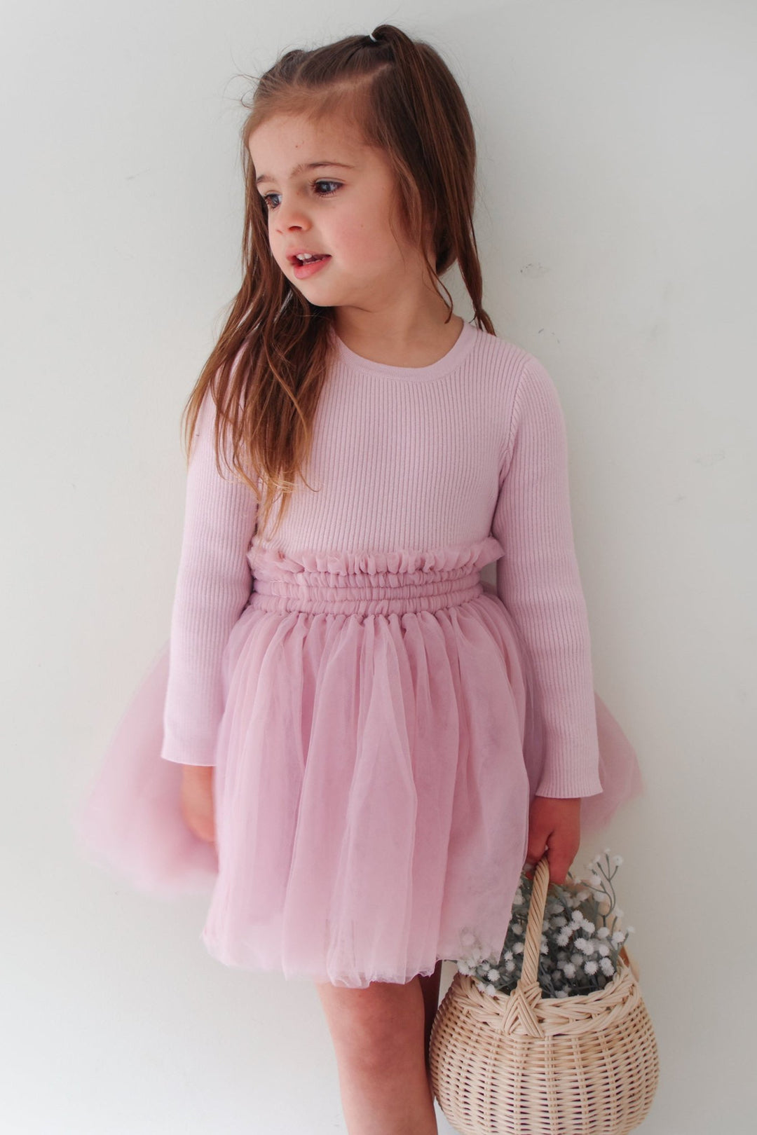 toddler girls lilac long sleeve knitted top