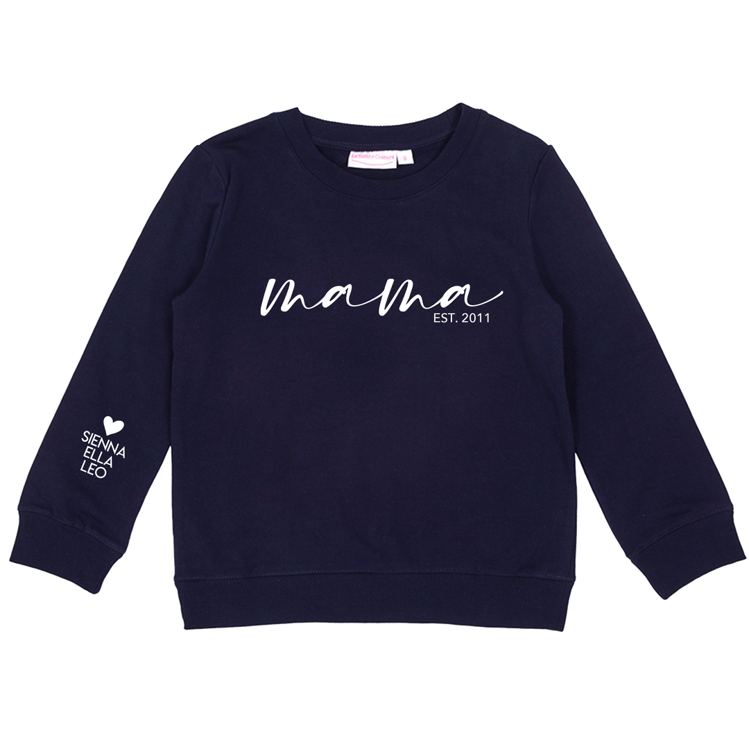 Personalised Mummy Crew Neck - Navy