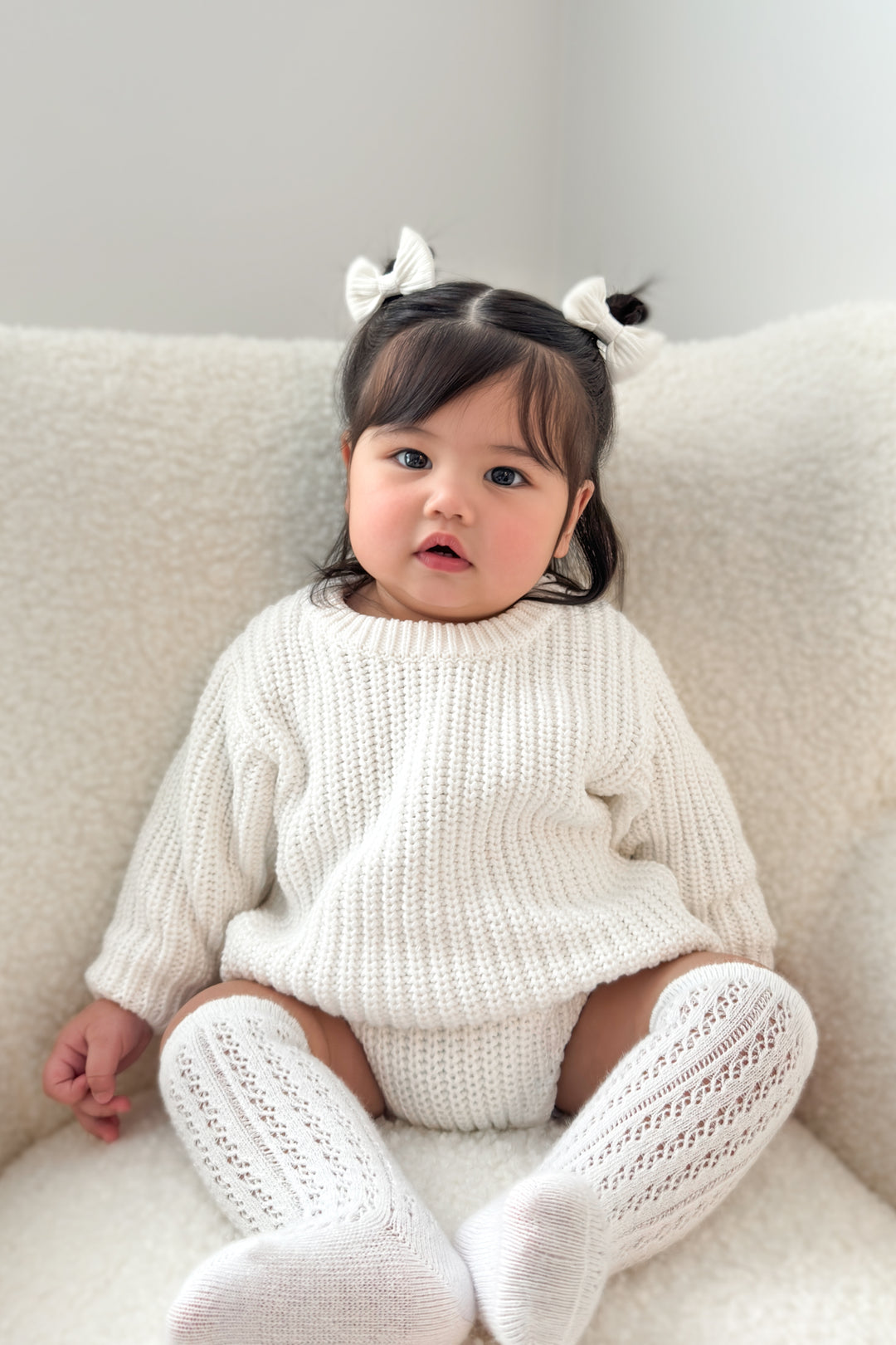 Super Chunky Knit Romper - Marshmallow