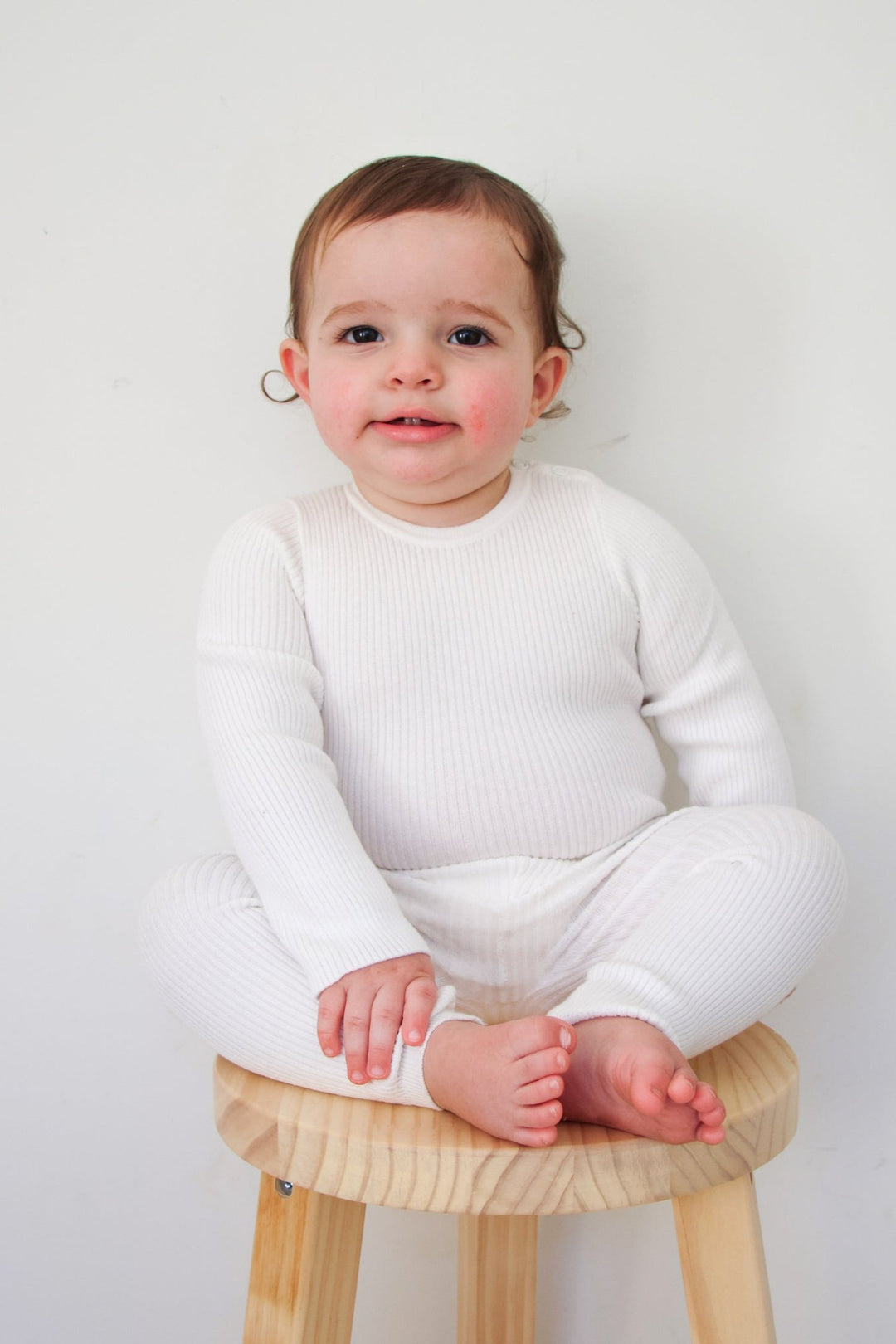 baby kids marshmallow long sleeve knitted bodysuit