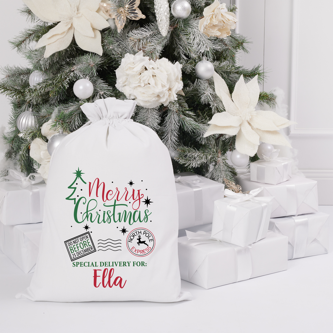 Santa Sack - Merry Christmas - Custom Name