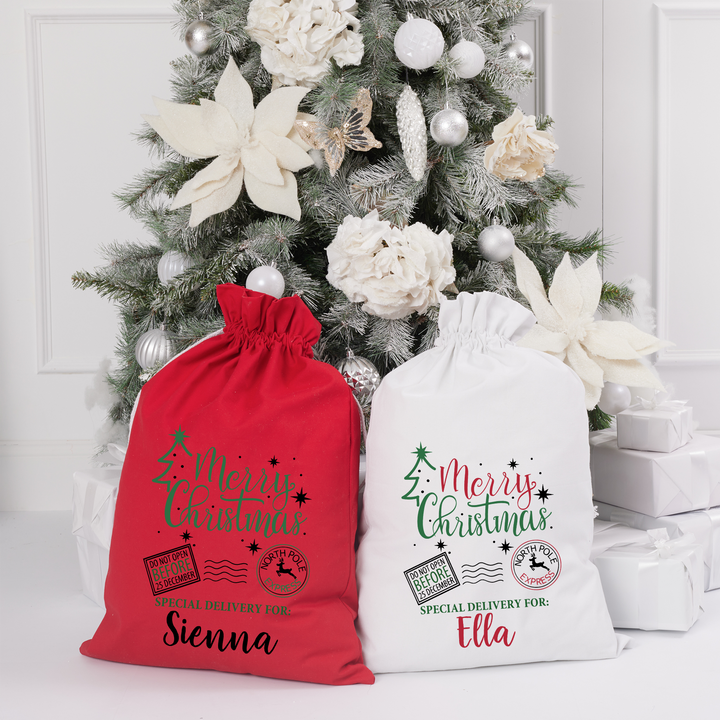 Santa Sack - Merry Christmas - Custom Name