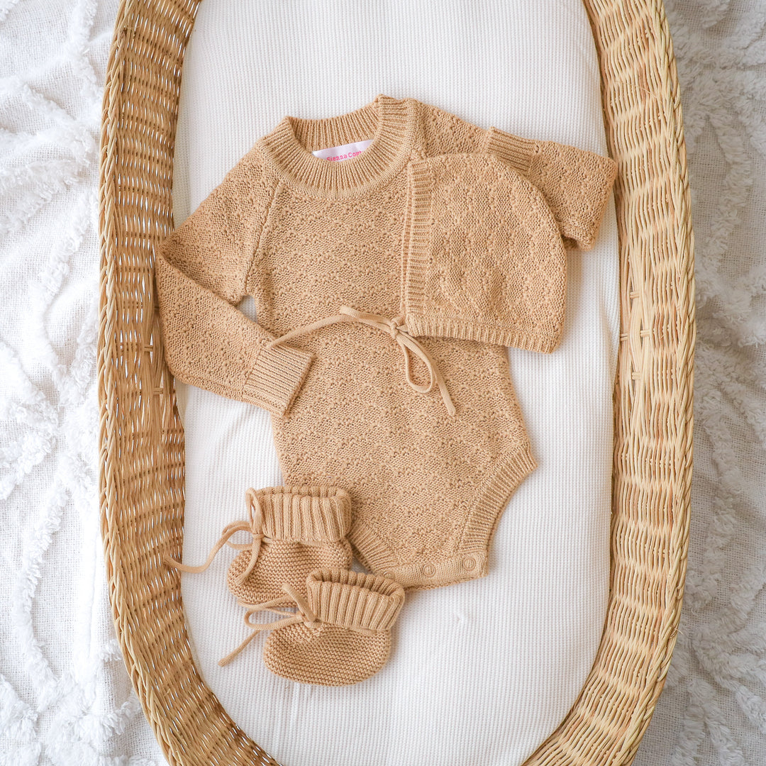 Montee Knitted Romper - Cinnamon