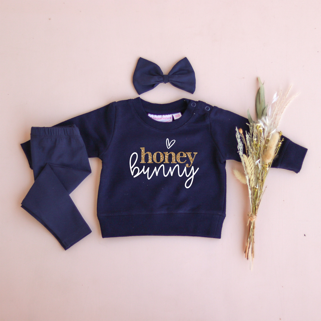 Personalised Crew Neck & Leggings - Navy