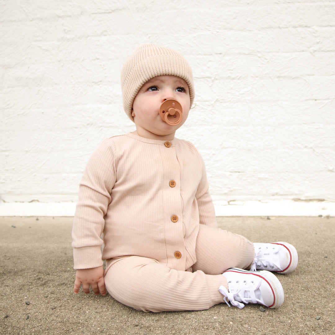 Oatmeal baby long sleeve romper