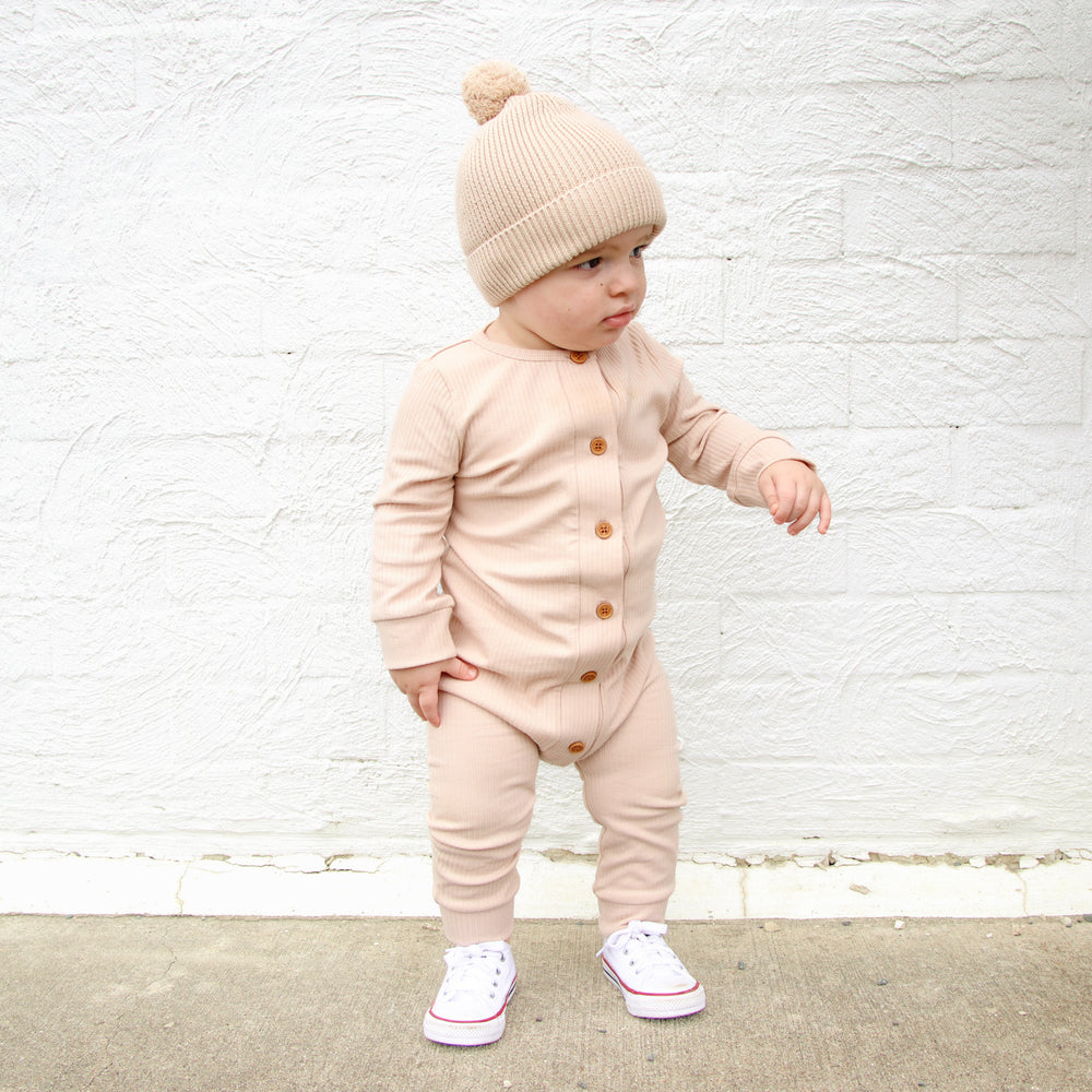 Oatmeal baby long sleeve romper