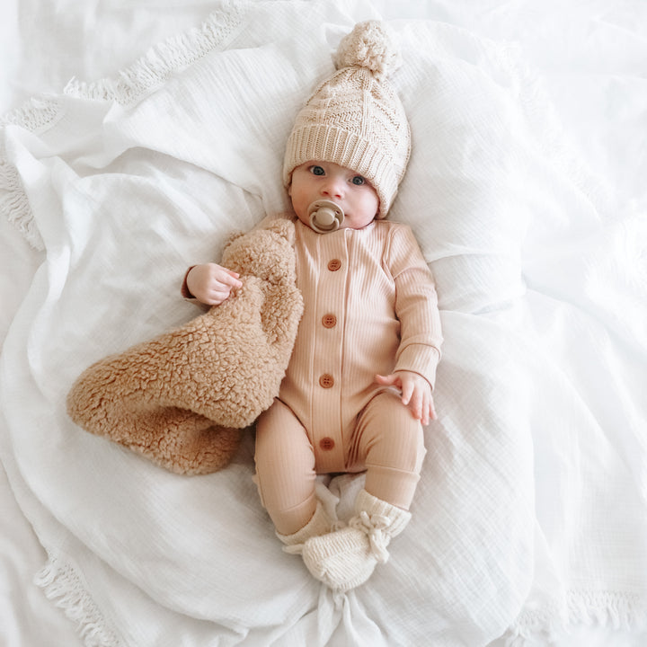 Oatmeal baby long sleeve romper