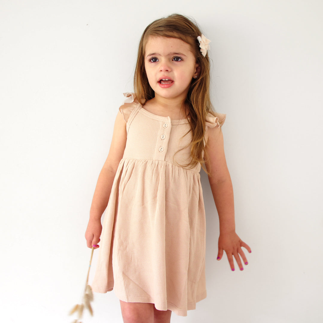 Summer Waffle Dress - Oatmeal