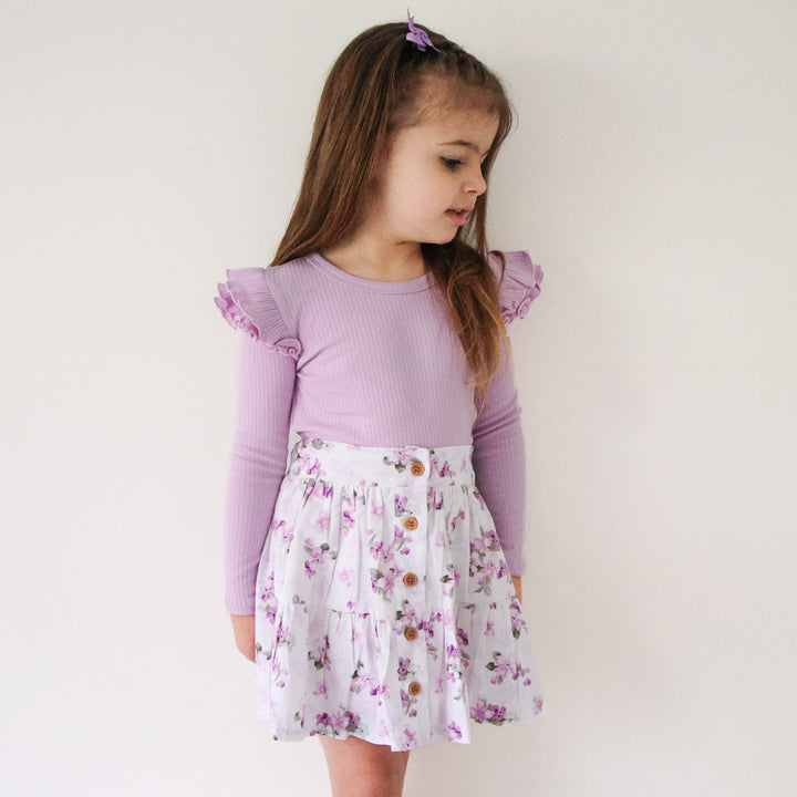 Girls floral skirt with buttons