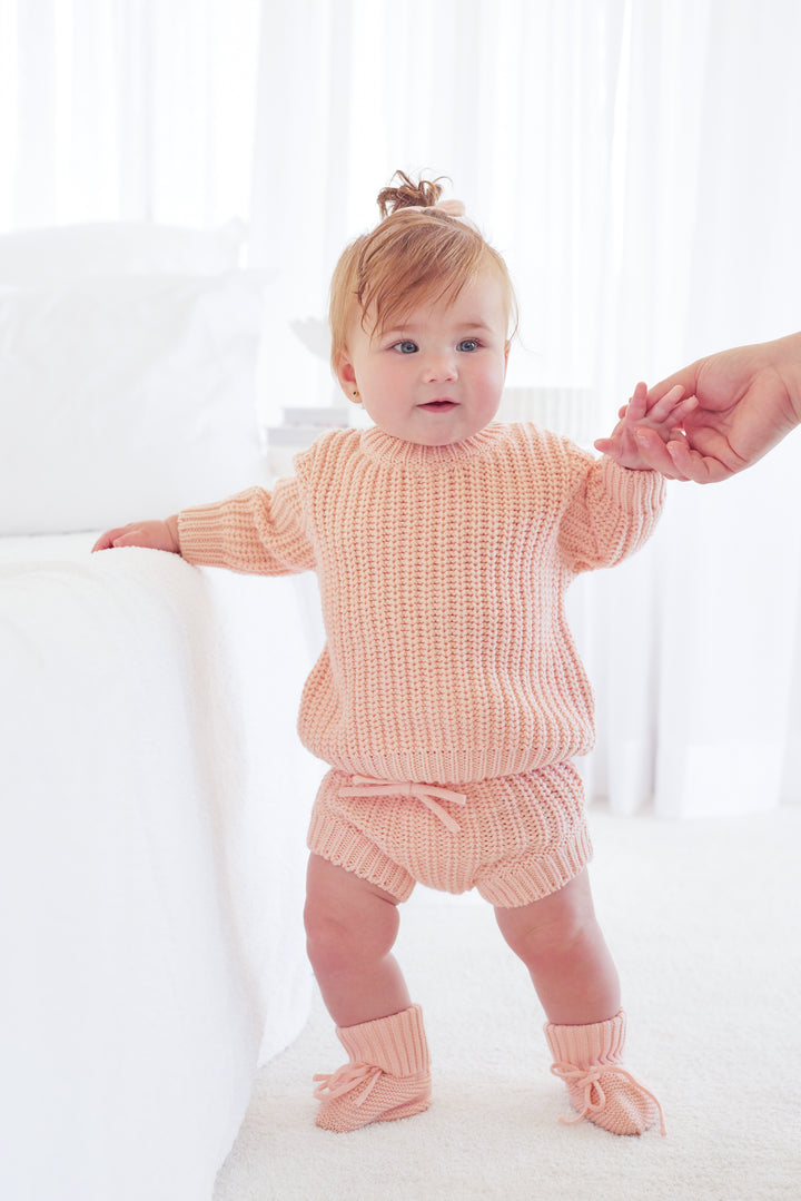 Super Chunky Knit Bloomers - Peach