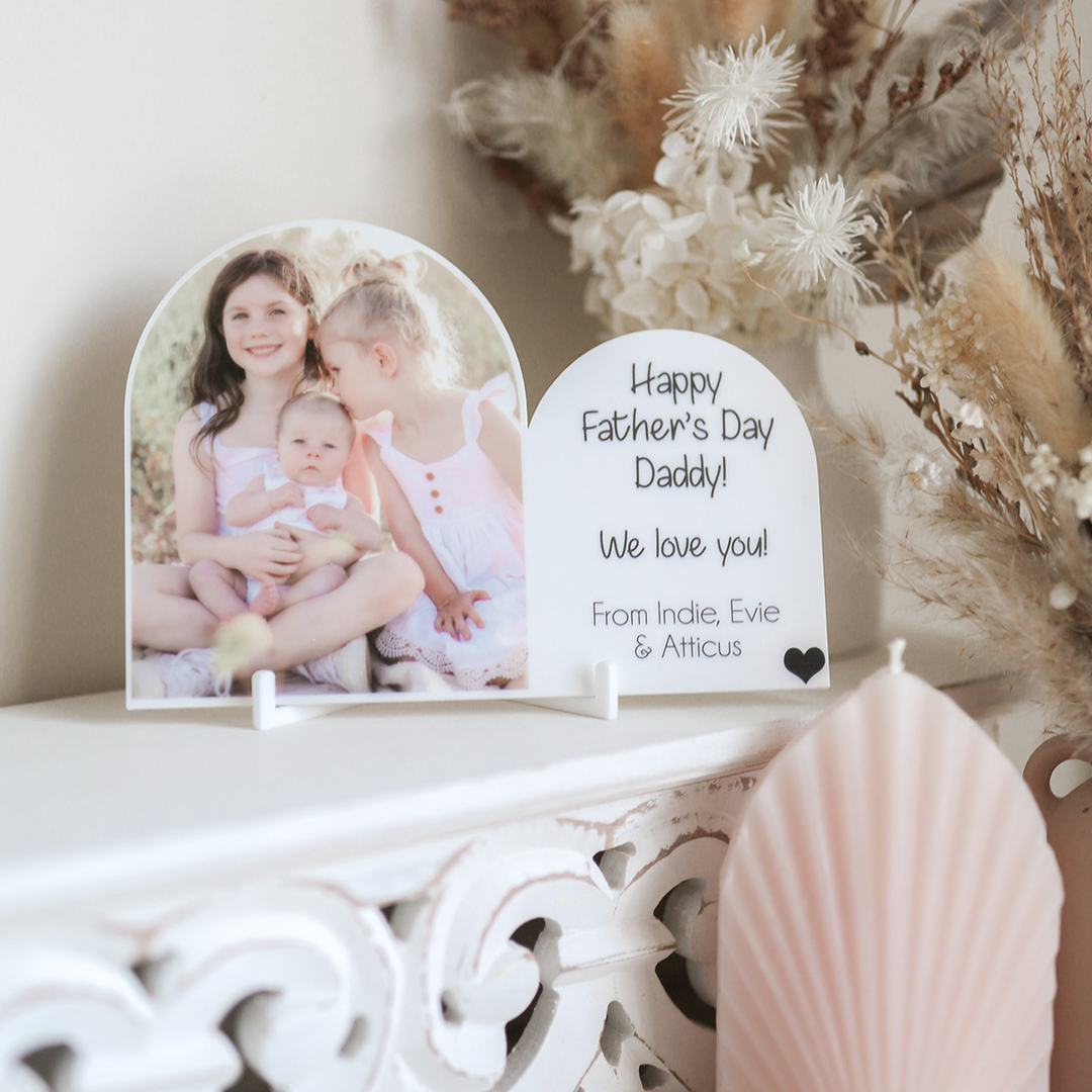 Personalised Father's Day Double Arch Plaque