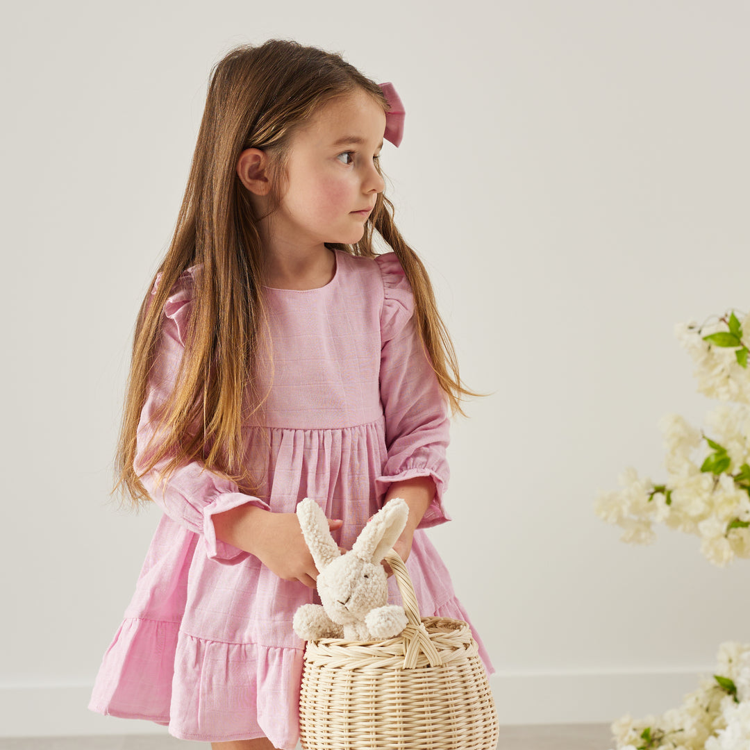 Muslin Ruffle Dress - Petal Pink