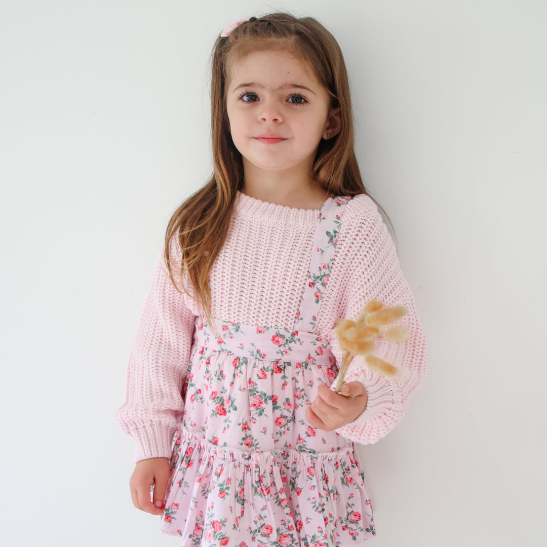 Pink girl knitted jumper