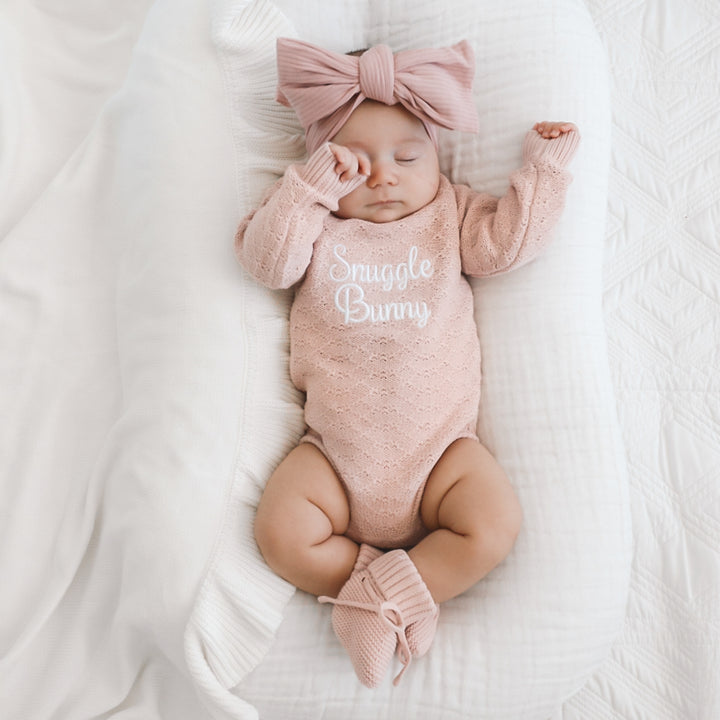 Montee Knitted Romper - Rose Quartz