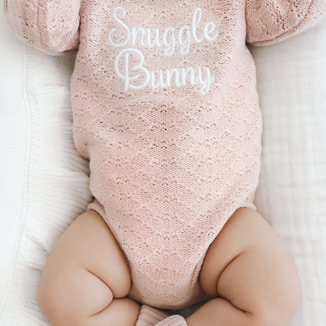 Montee Knitted Romper - Rose Quartz