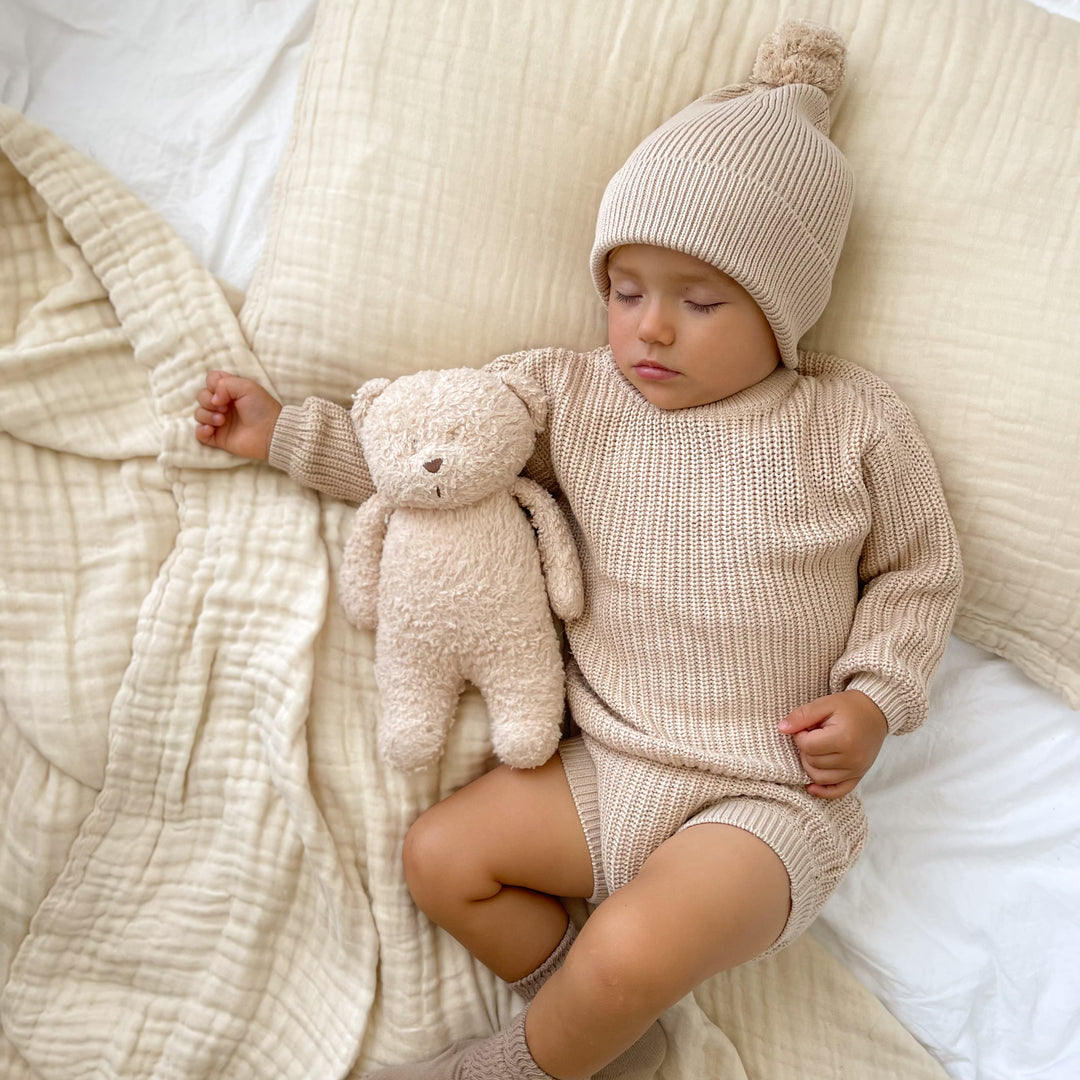 oatmeal baby chunky knitted bloomers