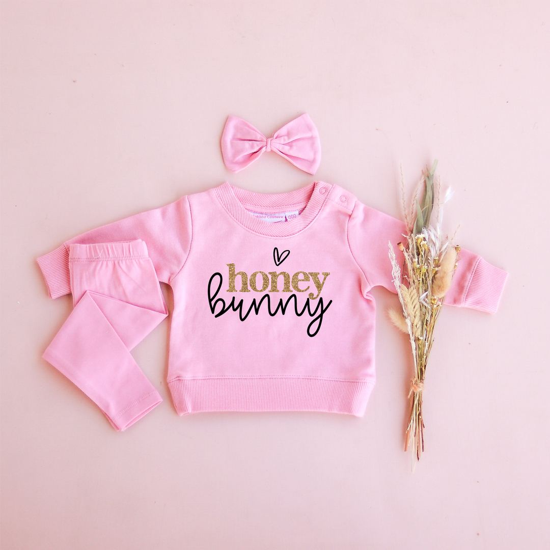 Personalised Crew Neck & Leggings - Parisian Pink