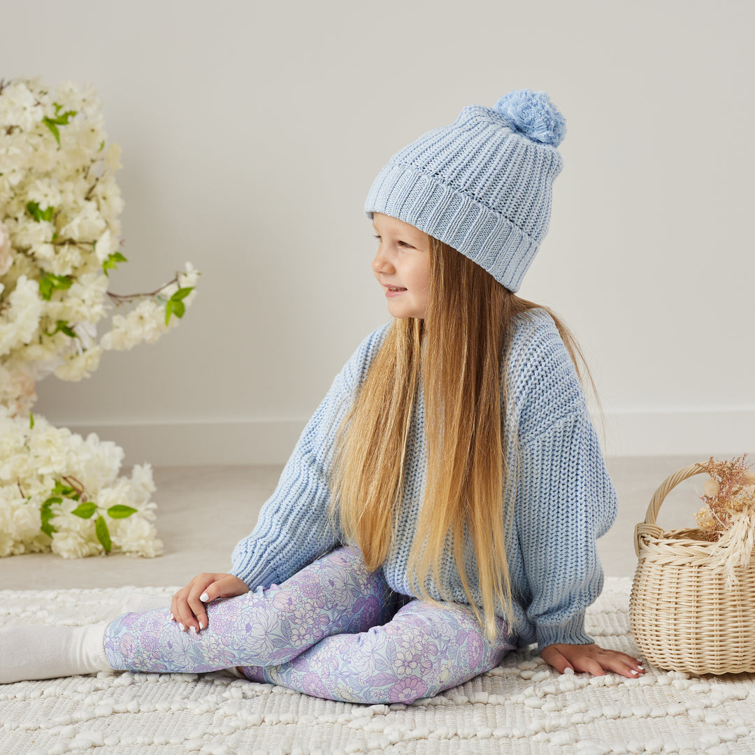 Super Chunky Knit Beanie - Powder Blue