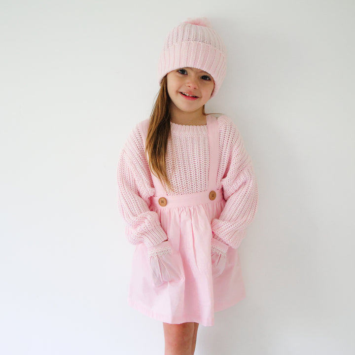 Pink girls knitted jumper