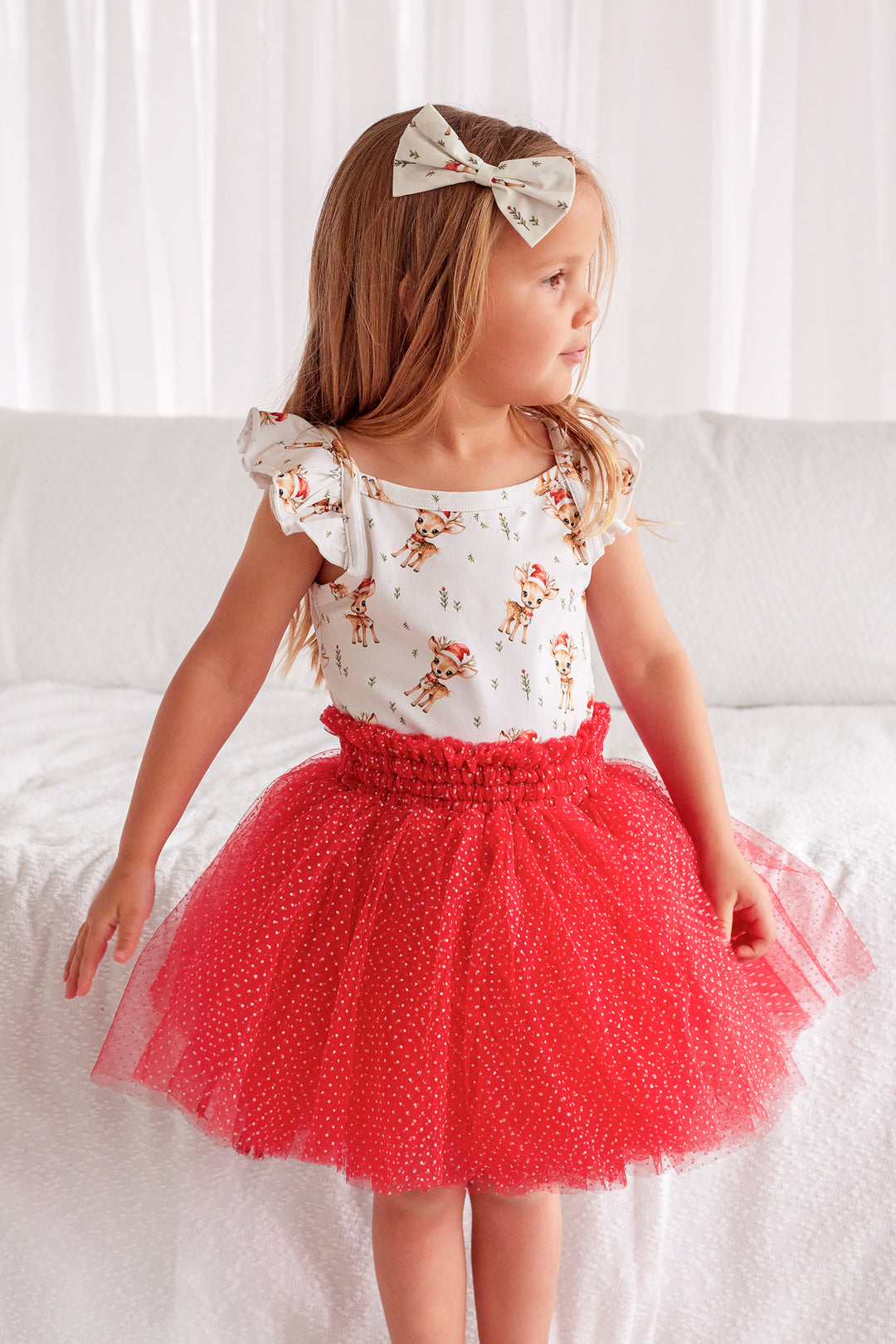 Tulle Sparkle Tutu Skirt - Red