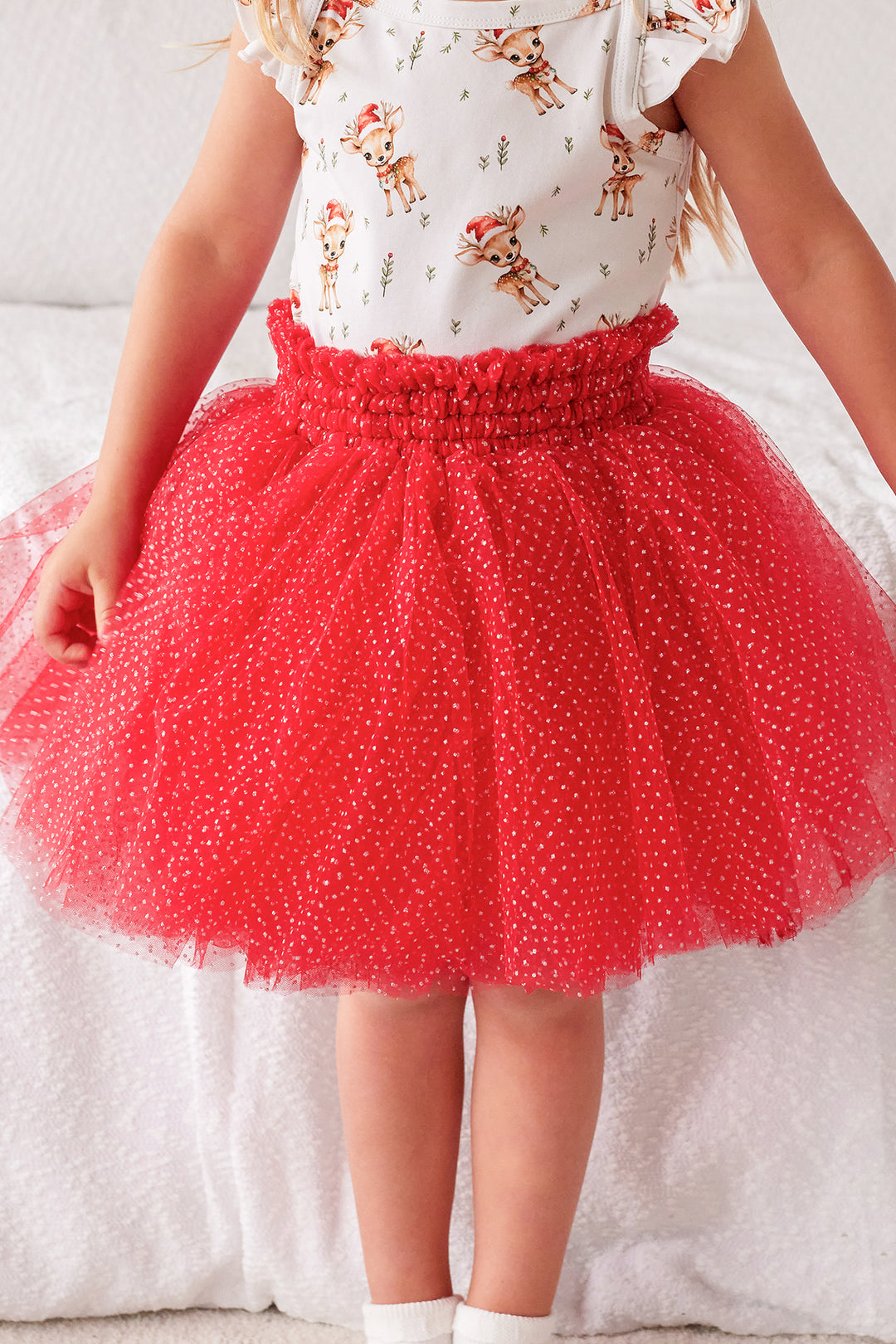 Tulle Sparkle Tutu Skirt - Red