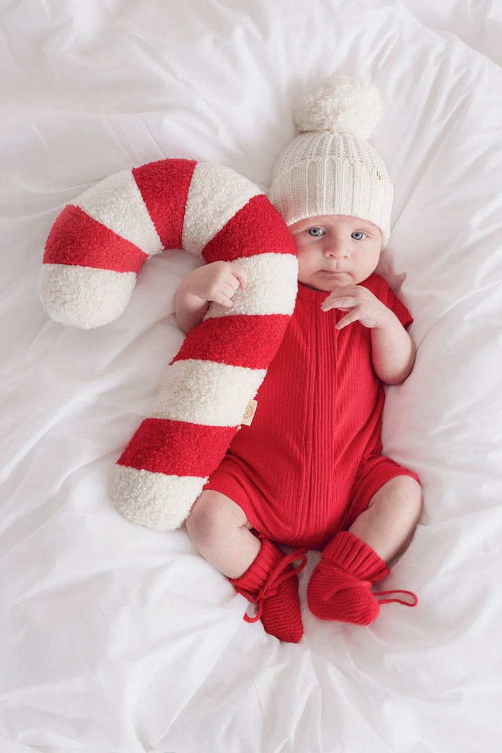 Cozy Summer Zip Romper - Red