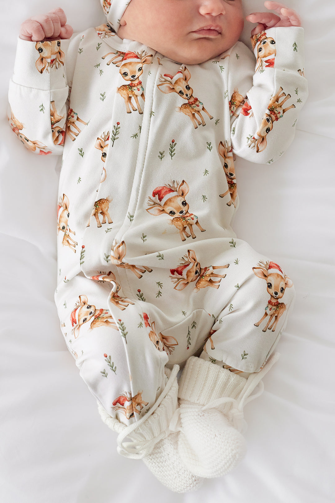 LS Zip Romper - Dasher the Reindeer