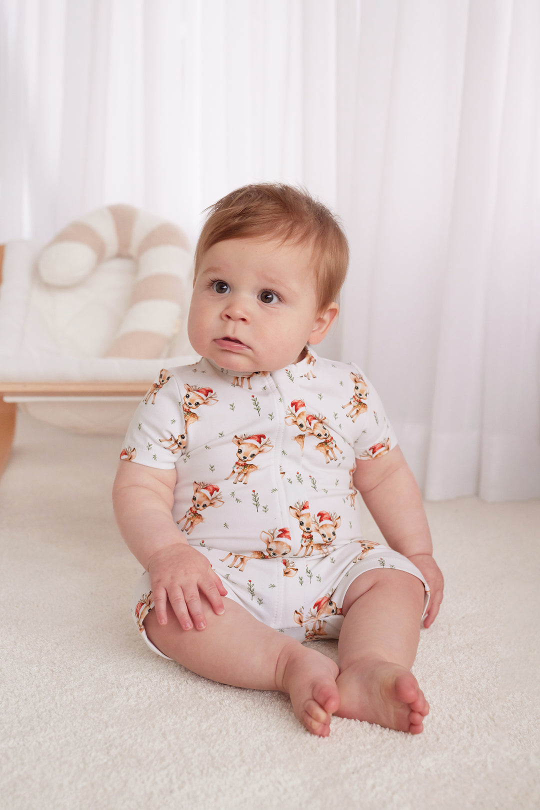 Summer Zip Romper - Dasher the Reindeer