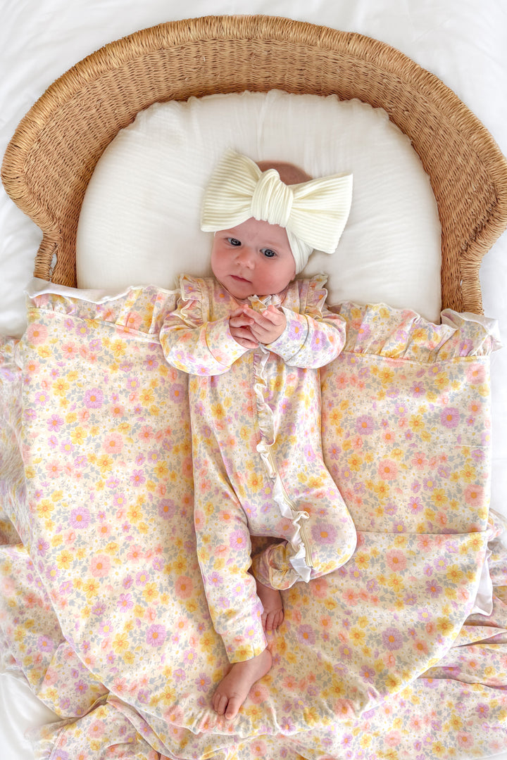 Floral Ruffle Baby Wrap - Remi