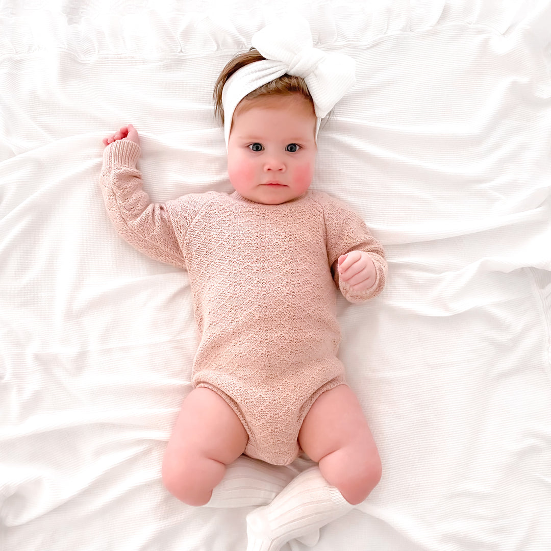 Montee Knitted Romper - Rose Quartz