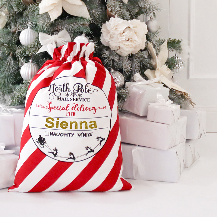 Santa Sack Style 1 - Custom Name - Vinyl