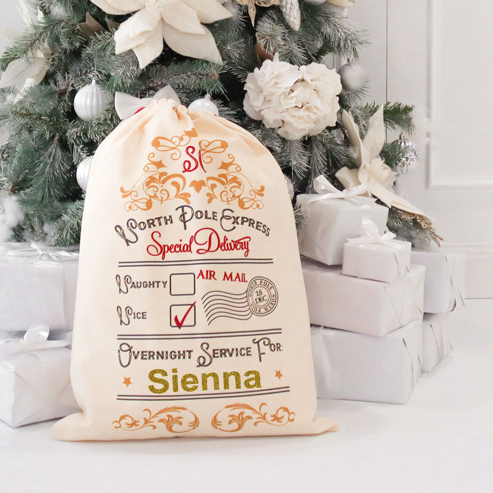 Santa Sack Style 2 - Custom Name - Vinyl