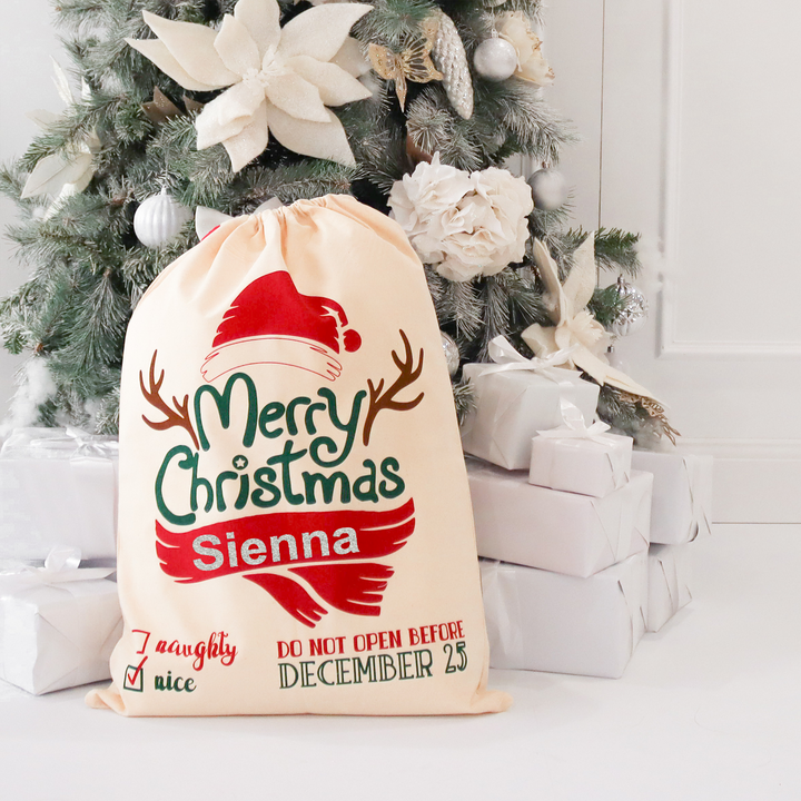 Santa Sack Style 3 - Custom Name - Vinyl