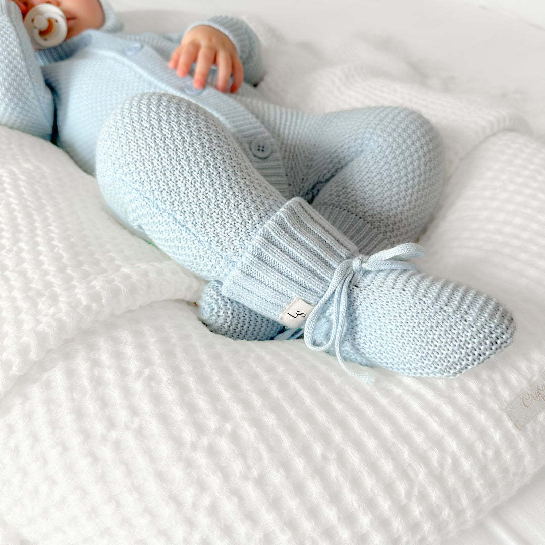 Newborn blue Knitted Booties