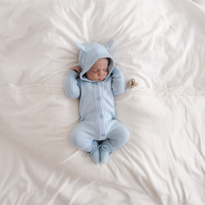 Newborn blue Knitted Booties