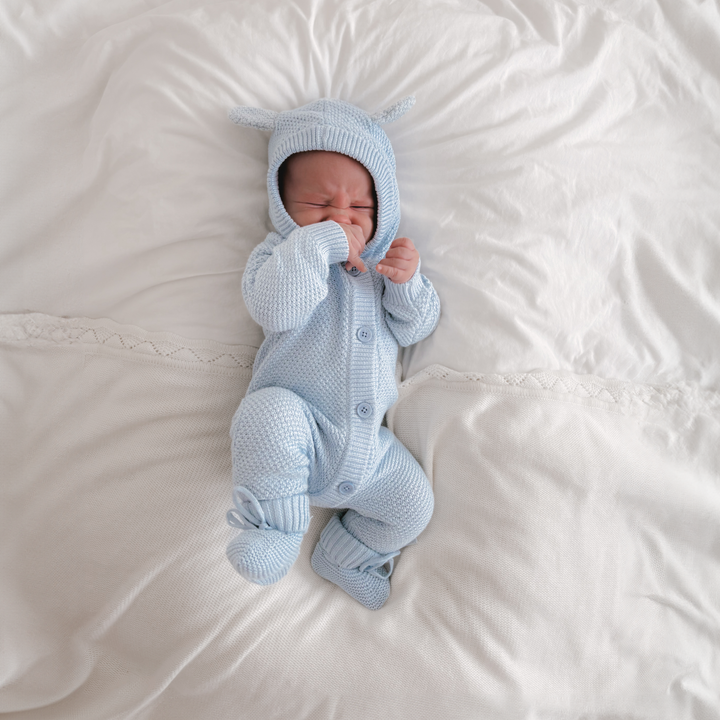 Newborn blue Knitted Booties